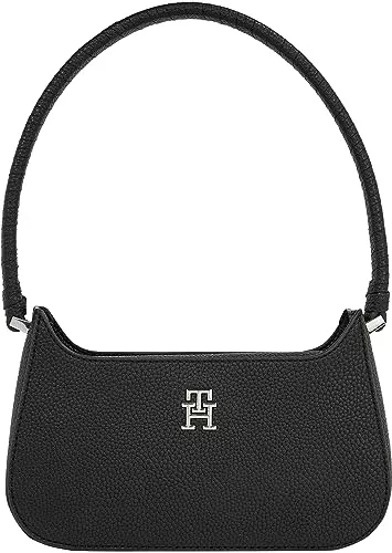 Tommy Hilfiger Taschen & Rucksäcke Tommy Hilfiger Damen Tasche Emblem Shoulder Bag Klein, Schwarz (Black), Onesize