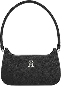 Tommy Hilfiger Taschen & Rucksäcke Tommy Hilfiger Damen Tasche Emblem Shoulder Bag Klein, Schwarz (Black), Onesize