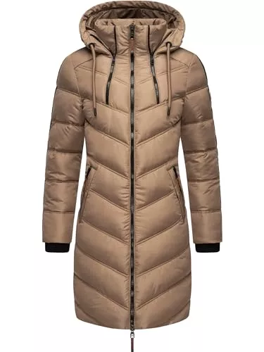 MARIKOO Mäntel MARIKOO Damen Wintermantel Warmer Steppmantel lang mit Verstellbarer Kapuze Armasa XS-XXL
