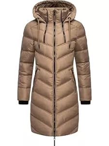 MARIKOO Mäntel MARIKOO Damen Wintermantel Warmer Steppmantel lang mit Verstellbarer Kapuze Armasa XS-XXL