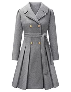 RITOSTA Mäntel RITOSTA Wollmantel Damen Winter Mantel Revers Zweireihiger Wintercoat A-linie Winterjacke Knielang Trenchcoat Elegant Wintermantel Lang Jacke Outwear
