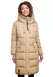 MARIKOO  MARIKOO Damen Wintermantel Winterjacke mit Kapuze Steppmantel B941