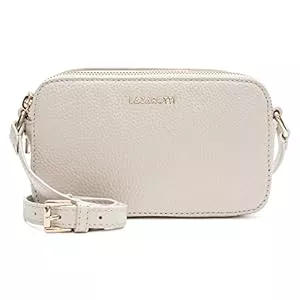 Lazarotti Taschen & Rucksäcke Lazarotti Bologna Damen Handtasche - Umhängetasche mit zwei Hauptfächern und längeverstellbarem Schulterriemen - Crossbody Bag aus Leder mit Innenfächern - 18 cm (offwhite), LZ03008