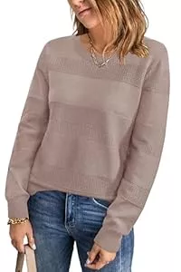 Arach&Cloz Pullover & Strickmode Arach&Cloz Pullover Damen Winter Langarm Strickpullover Rundhals Casual Tops Warm Weich Jumper Sweater Herbst