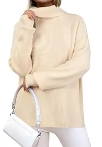 Arach&Cloz Pullover & Strickmode Arach&Cloz Pullover Damen Wolle Blend Rollkragenpullover Oversize Strickpullover Herbst Winter Grobstrick Pulli