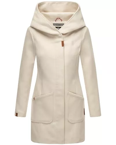 MARIKOO Mäntel MARIKOO Damen Mantel in Wollmantel-Optik warmer Trenchcoat mit Kapuze Maikoo XS-5XL