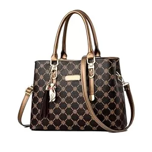 NICOLE & DORIS Taschen & Rucksäcke NICOLE & DORIS Damen Handtasche Elegante Schultertaschen Bedruckte Handtaschen PU Leder Frauen Umhängetasche Shopper Tote Mittelgross Tasche Henkeltasche mit Anhänger