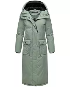 Navahoo  Navahoo Damen Wintermantel warmer Mantel extralang mit Kapuze Wolkenfrost XIV XS-XXL