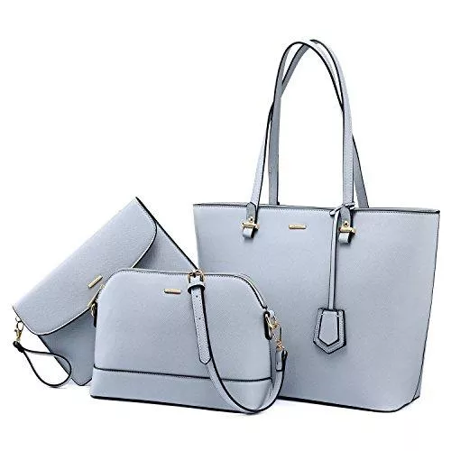 LOVEVOOK Taschen & Rucksäcke LOVEVOOK Handtasche Damen Schultertasche Handtaschen Tragetasche Damen Groß Designer Elegant Umhängetasche Henkeltasche Set 3-teiliges Set Hellblau