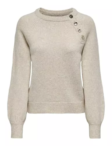 ONLY Pullover & Strickmode ONLY Damen Strickpullover ONLEmma Button gestrickter Pullover mit Zierknopfleiste