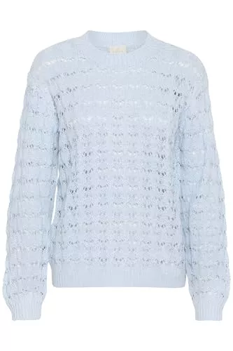 KAFFE Pullover & Strickmode KAFFE Strickpullover KAelena Damen Strickpullover Langarm Lochmuster Strickpulli Rundhals Pullover