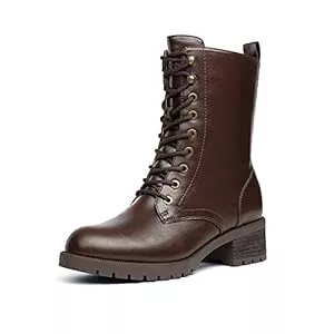 DREAM PAIRS Stiefel DREAM PAIRS Mid-Calf-Damenstiefel Schnürstiefel Silhouette Bequemer Reißverschluss Warmes