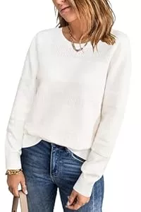 Arach&Cloz Pullover & Strickmode Arach&Cloz Pullover Damen Winter Langarm Strickpullover Rundhals Casual Tops Warm Weich Jumper Sweater Herbst