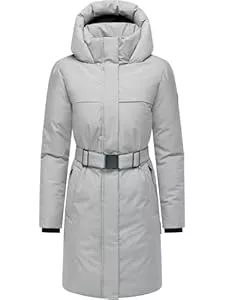 Navahoo Mäntel Navahoo Damen Wintermantel warmer Parka mit Gürtel und gefütterter Kapuze Gipfelspass XIV XS-5XL
