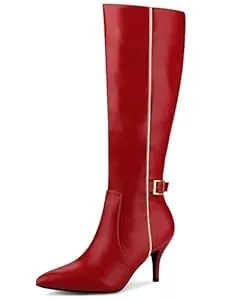 Allegra K Stiefel Allegra K Damen-Stiefel mit spitzem Zehenbereich, Stiletto-Absatz, kniehohe Stiefel