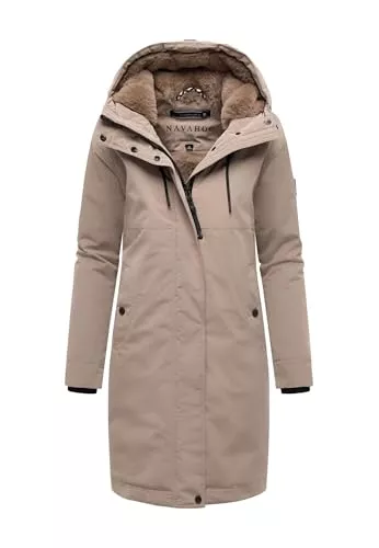 Navahoo Mäntel Navahoo Damen Winterjacke (S-6XL) - Kapuze mit Kordelzug, gefüttert, lange Jacke - N070