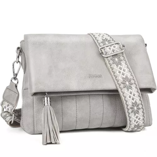 BITUOR Taschen & Rucksäcke BITUOR Umhängetasche Damen Handtasche Damen mittelgroß Crossbody Bag Leder PU Tasche Schultertasche mit Magnetverschluss Geldbörsenfach auf der Vorderseite mit Mehrfach Taschen für täglichen Gebrauch