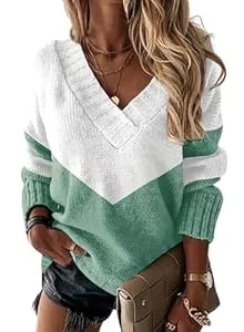 Razzlebelle Pullover & Strickmode Razzlebelle Pullover Damen Herbst Langarm V Ausschnitt Strick Kuschel Pulli Strickpullover