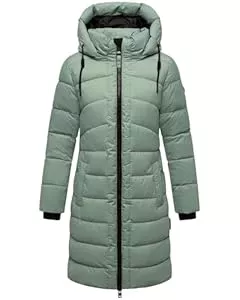 MARIKOO Mäntel MARIKOO Damen Langer Wintermantel warmer Steppmantel mit abnehmbarer Kapuze Kaltnäschen 16 S-3XL