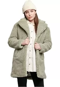 Urban Classics Mäntel Urban Classics Damen Winter Jacke Ladies Oversized Sherpa Coat Jacket, Mantel mit Haken & Ösen-Verschluss, Größe XS bis 5XL