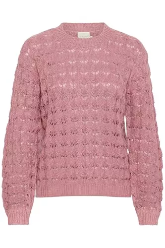 KAFFE Pullover & Strickmode KAFFE Strickpullover KAelena Damen Strickpullover Langarm Lochmuster Strickpulli Rundhals Pullover