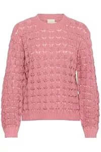 KAFFE Pullover & Strickmode KAFFE Strickpullover KAelena Damen Strickpullover Langarm Lochmuster Strickpulli Rundhals Pullover