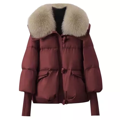 Gubsssl Jacken Winterjacke Damen Winterparka Lang Steppmantel Mode Parka Gefütterte Wintermantel Warm Winterjacke Casual steppjacke Winter Jacke mit Reißverschluss Mantel Frauen Daunenmantel Oversize Kleidung