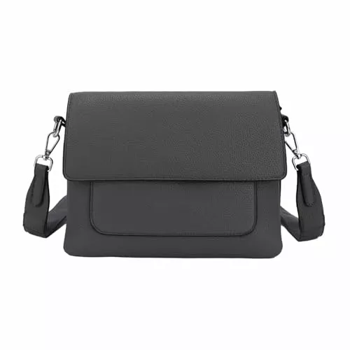 ITALYSHOP24 Taschen & Rucksäcke ITALYSHOP24 Damen Tasche Shopper Brusttasche Schultertasche Crossbody Trio Umhängetasche Messenger Handtasche Crossover BodyBag