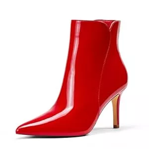 Zhabtuc Stiefel Zhabtuc Damen-Stiefeletten mit 8 cm Absatz, Sexy Spitze Zehen, Modische Abend- und Partyschuhe mit Seitlichem Reißverschluss