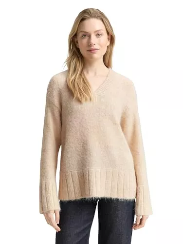 TOM TAILOR Pullover & Strickmode TOM TAILOR Damen Oversize Strickpullover mit Wollanteil