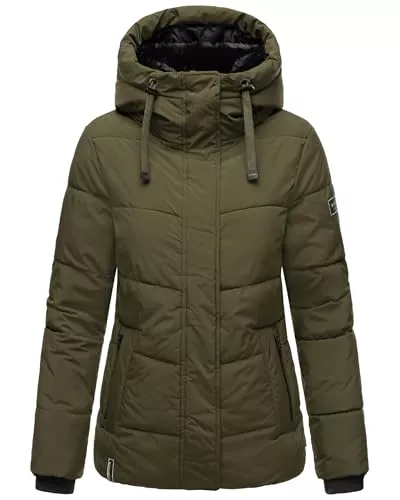 Navahoo Jacken Navahoo Damen Winterjacke warme Steppjacke mit Kapuze und abnehmbaren Kunstfell-Kragen Sag ja XIV S-3XL