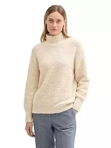 TOM TAILOR Pullover & Strickmode TOM TAILOR Damen 1044067 Bouclé Strickpullover mit Stehkragen
