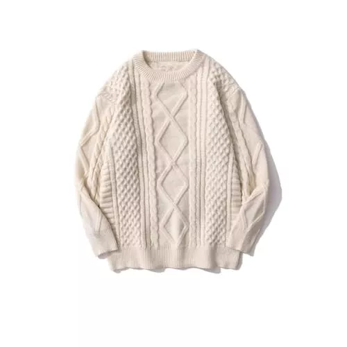 yssgtt Pullover & Strickmode yssgtt Pullover Damen Elegant, Casual, Strickpullover, Langarm, Rundhals Lose, Pullover Beige Damen