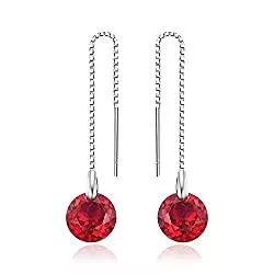 JewelryPalace Schmuck JewelryPalace Classic Erstellt Ruby Zirkonia Threader Ohrringe 925 Sterling Silber