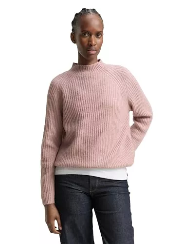 TOM TAILOR Denim Pullover & Strickmode Tom Tailor Denim Damen Relaxed Fit Strickpullover mit Stehkragen
