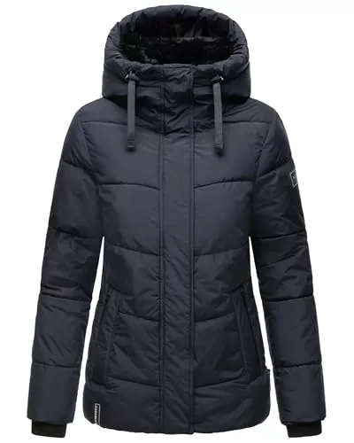 Navahoo Jacken Navahoo Damen Winterjacke warme Steppjacke mit Kapuze und abnehmbaren Kunstfell-Kragen Sag ja XIV S-3XL