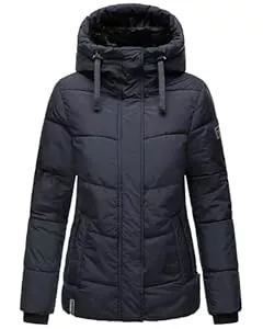 Navahoo Jacken Navahoo Damen Winterjacke warme Steppjacke mit Kapuze und abnehmbaren Kunstfell-Kragen Sag ja XIV S-3XL
