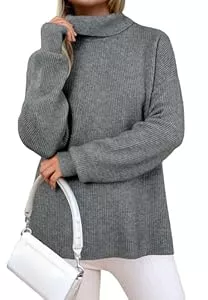 Arach&Cloz Pullover & Strickmode Arach&Cloz Pullover Damen Rollkragenpullover Oversize Grobstrick Strickpullover Herbst Winter Wolle Blend Pulli