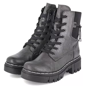 Rieker Stiefel Rieker 74031-45 Schnürstiefel Synthetik Damen in grau