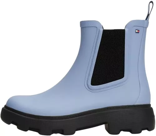 Tommy Hilfiger Stiefel Tommy Hilfiger Damen Rubber Flag Cleated Rainboot Fw0fw08637Regenstiefel
