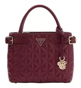 GUESS Taschen & Rucksäcke GUESS Handtasche Umhängetasche Paisleigh Small Satchel Burgundy weinrot