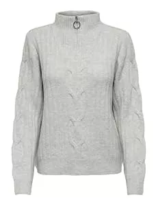 JDY Pullover & Strickmode JDY Damen Jdyandrea L/S Zip Cable Pullover KNT Strickpullover (1er Pack)