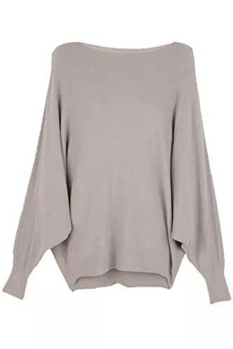 Cara Mia Pullover & Strickmode Cara Mia Pullover für Damen mit Fledermaus-Ärmeln Viskose Viele Farben One Size 38-42