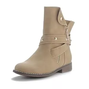 Queentina  Damen Stiefeletten gefüttert Boots Nieten Biker Winter Herbst BH201