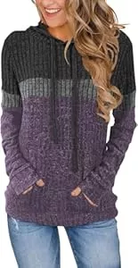 TrendiMax Pullover & Strickmode TrendiMax Hoodie Damen Herbst Übergangs Strickpullover Kapuzenpullover mit Kordelzug Locker Sweatshirt Langarm Pullover Damen mit Kapuze