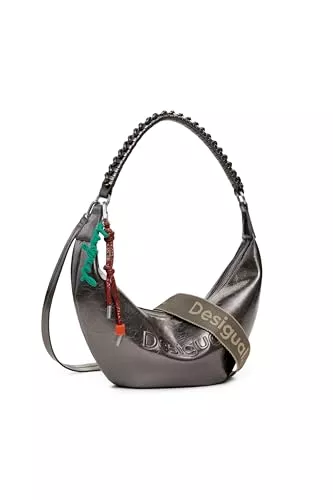 Desigual Taschen & Rucksäcke Desigual Umhängetasche Schultertasche Zante Half Logo Crossbody Bag Brushed Silver mauve