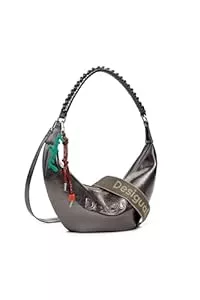 Desigual Taschen & Rucksäcke Desigual Umhängetasche Schultertasche Zante Half Logo Crossbody Bag Brushed Silver mauve