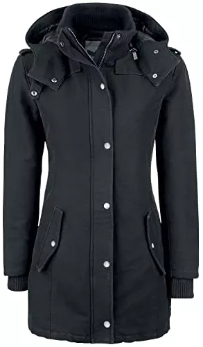 Black Premium by EMP Mäntel Black Premium by EMP Damen schwarze lange Winterjacke