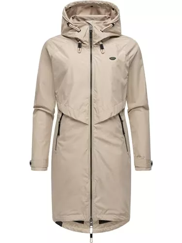 Ragwear Mäntel Ragwear langer oversized Damen Übergangsmantel atmungsaktiver und wasserdichter Parka (Wassersäule 11.000mm) mit Kapuze Frodik YOUMODO XS-XXL