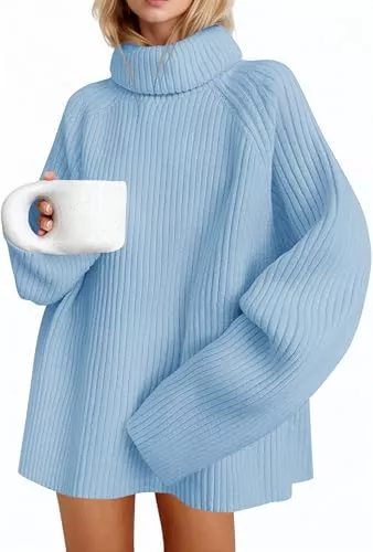 Saodimallsu Pullover & Strickmode Saodimallsu Damen Pullover Oversized Langarm Rollkragenpullover Feinstrick Einfarbig Strickpullover Casual Elegant Basic Oberteile